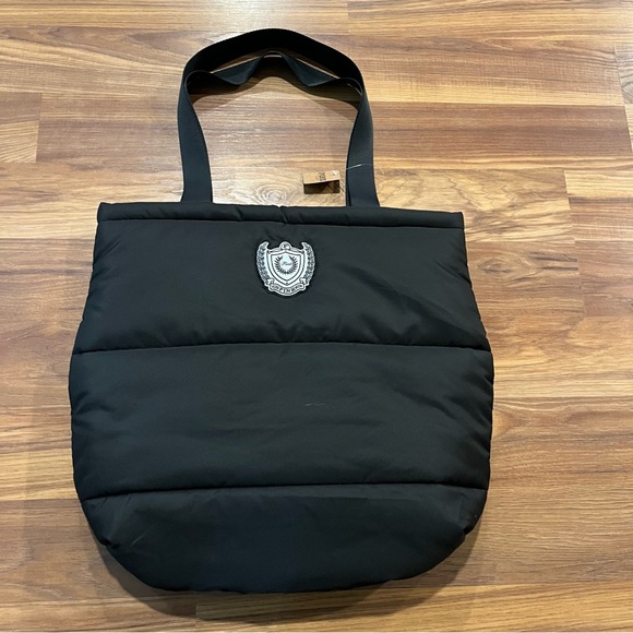 Victoria's Secret PINK Black Quilted Puffer Tote Shopping Travel Bag; NWT ($50) - Picture 2 of 8